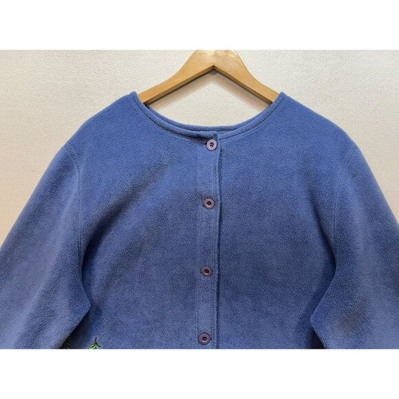 Croft & Barrow C&B Sport Womens Cardigan Sweater Sze 1X Blue Fleece Button Up - Picture 3 of 12
